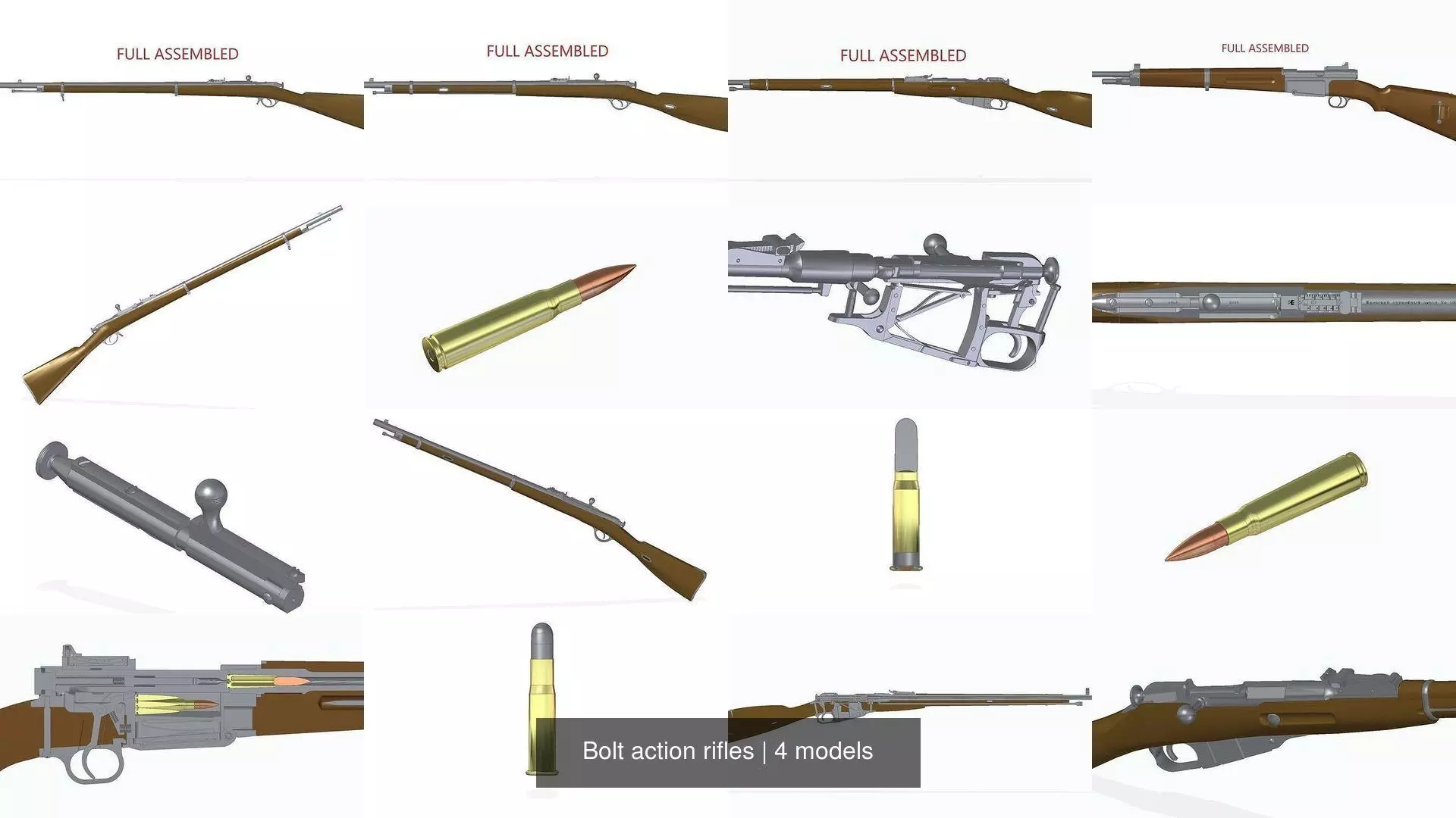Bolt action rifles 3D Model Collection_0