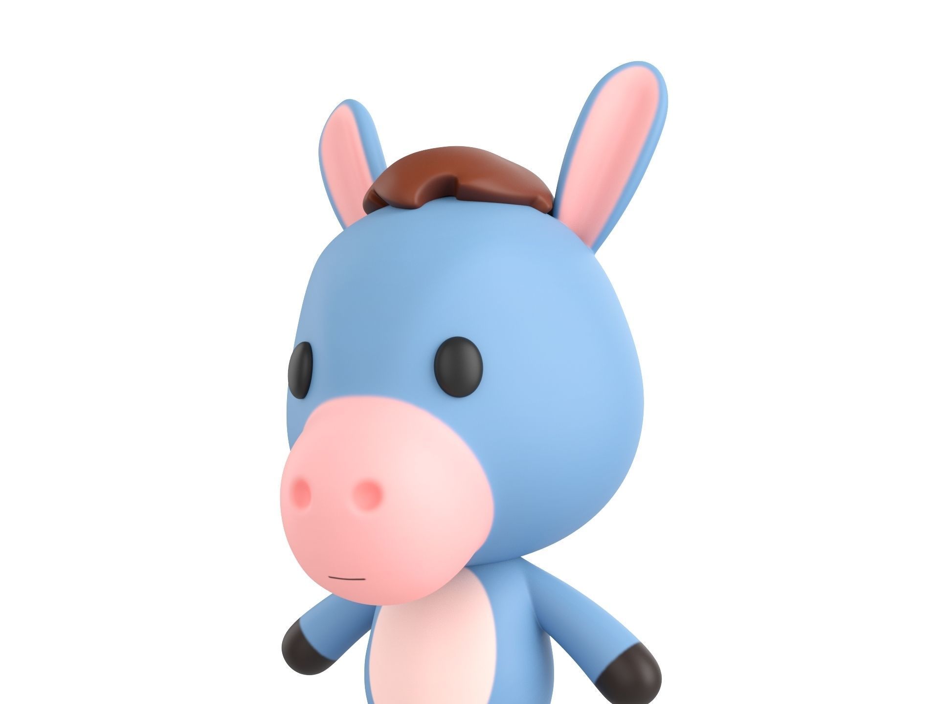 Character148 Rigged Donkey 3D model_6