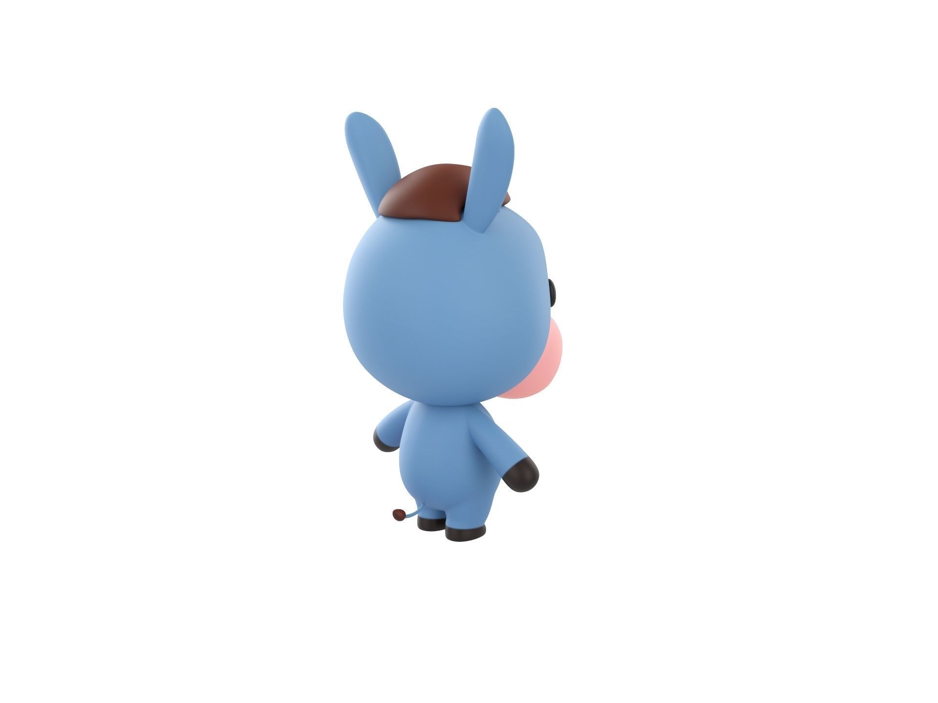 Character148 Rigged Donkey 3D model_4