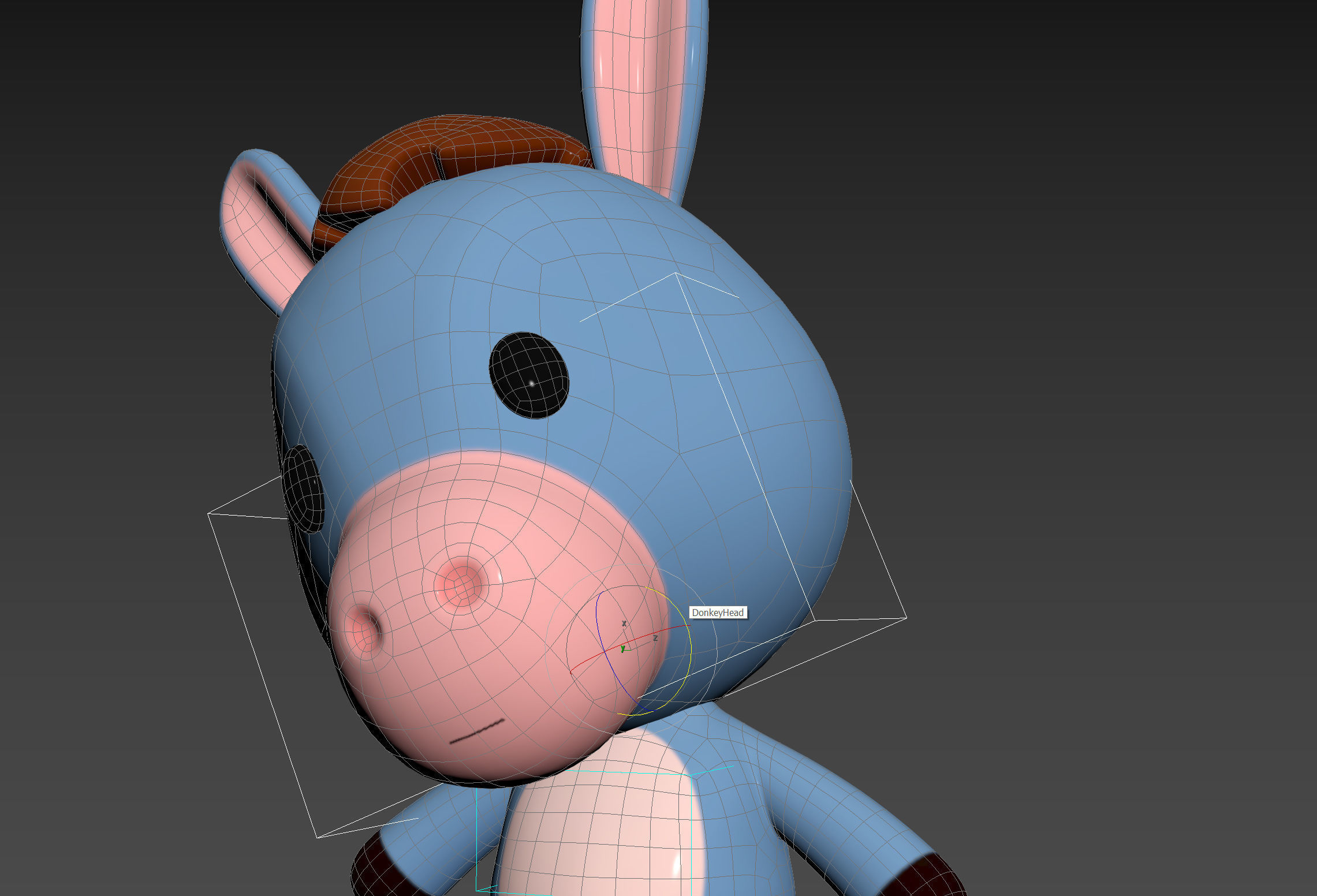 Character148 Rigged Donkey 3D model_16