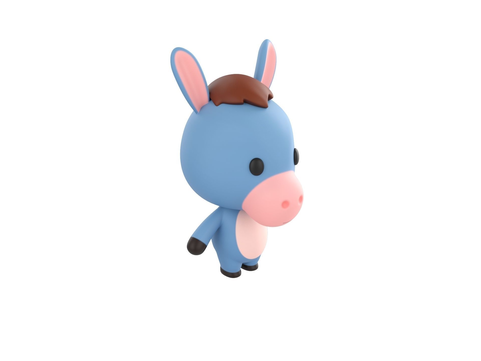Character148 Rigged Donkey 3D model_3
