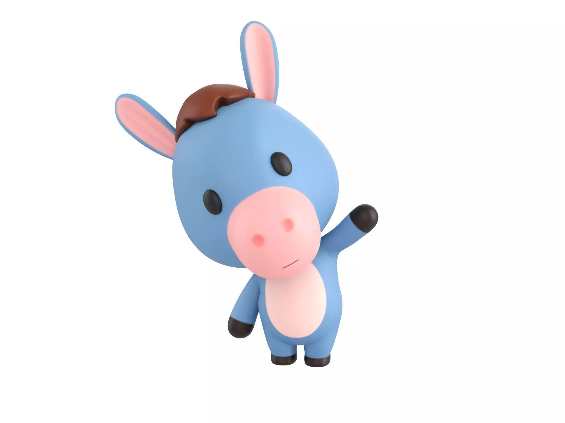 Character148 Rigged Donkey 3D model_0