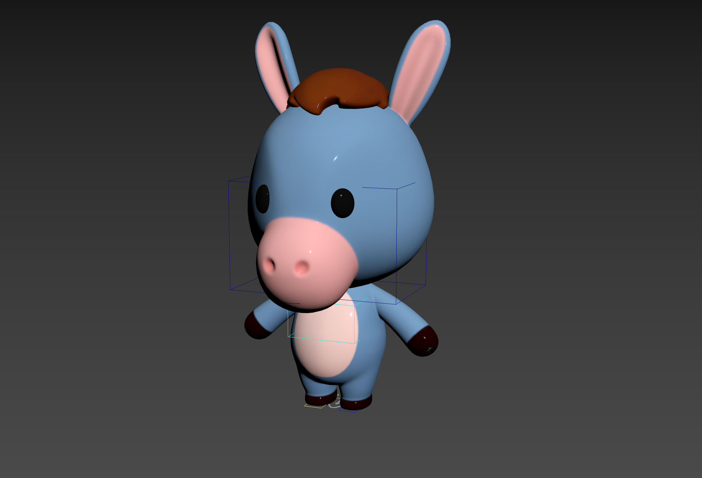 Character148 Rigged Donkey 3D model_11