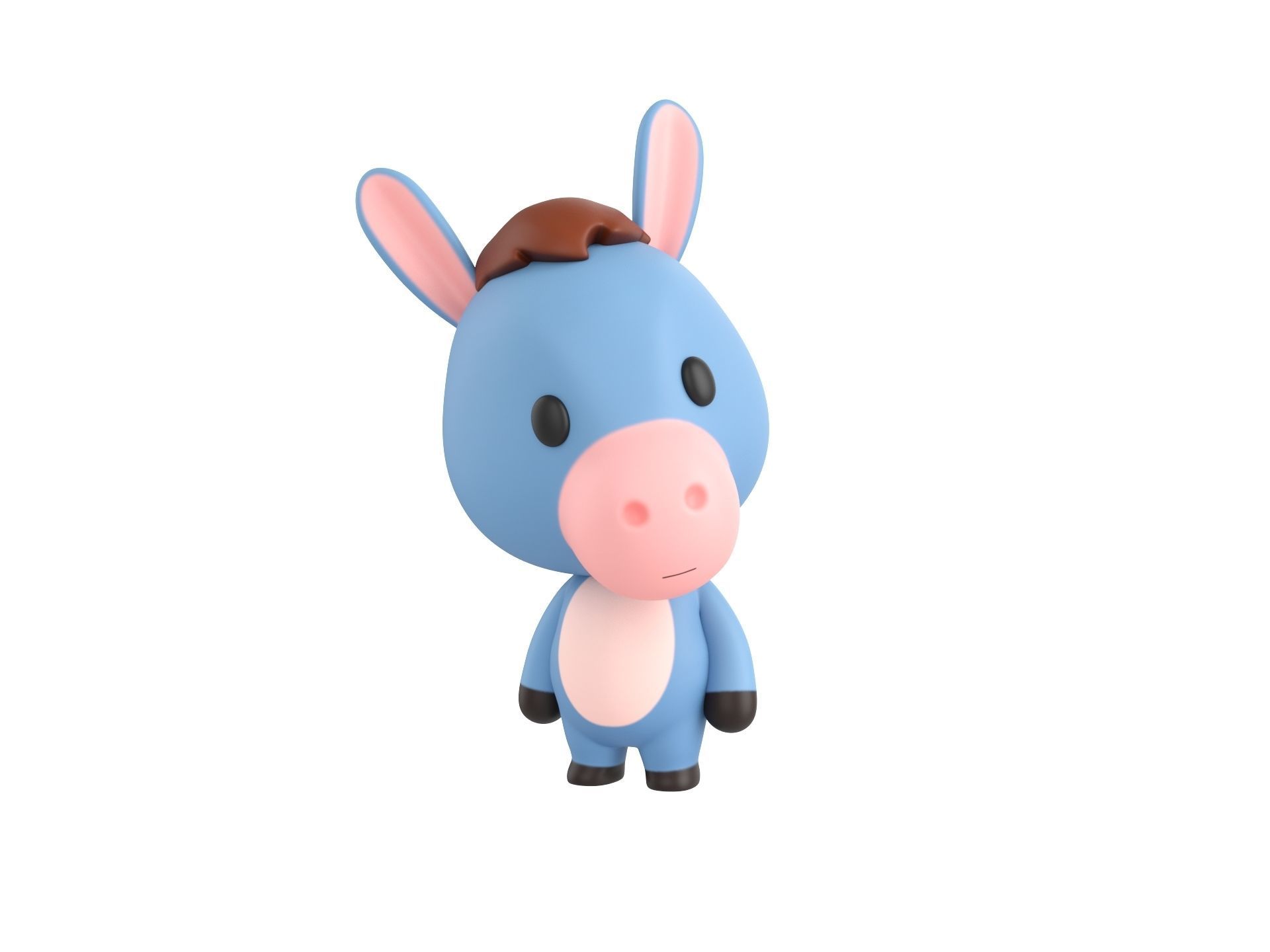 Character148 Rigged Donkey 3D model_10