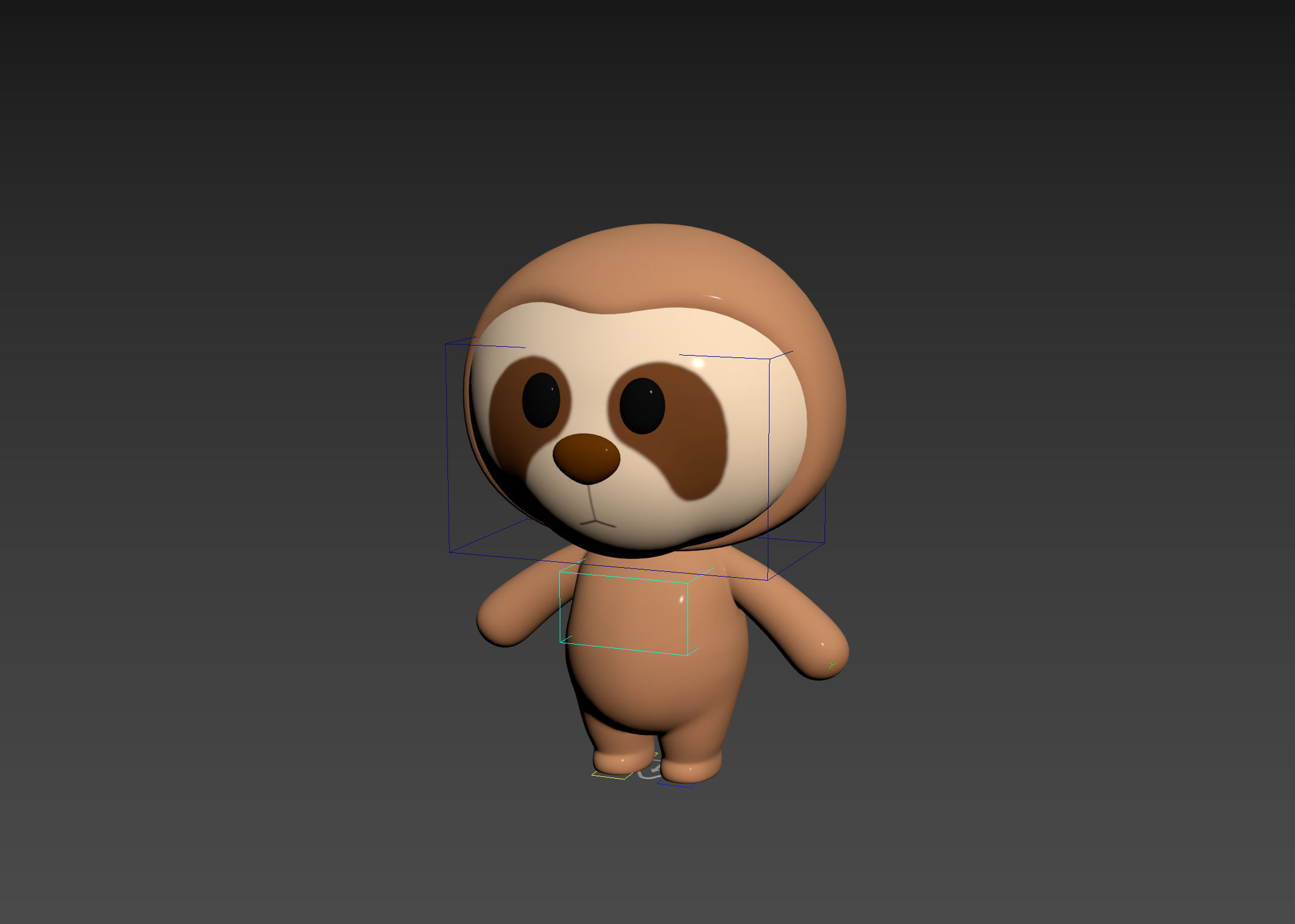 Character149 Rigged Sloth 3D model_11