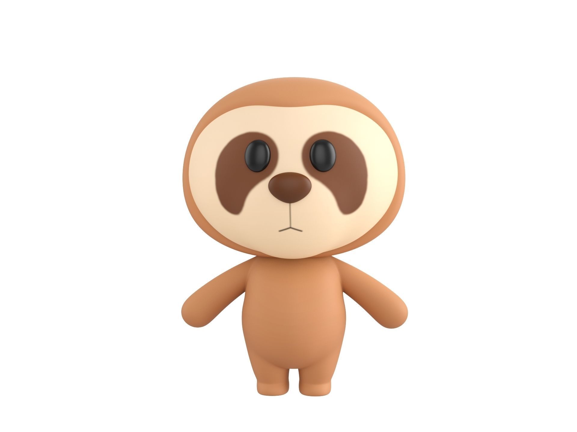 Character149 Rigged Sloth 3D model_2