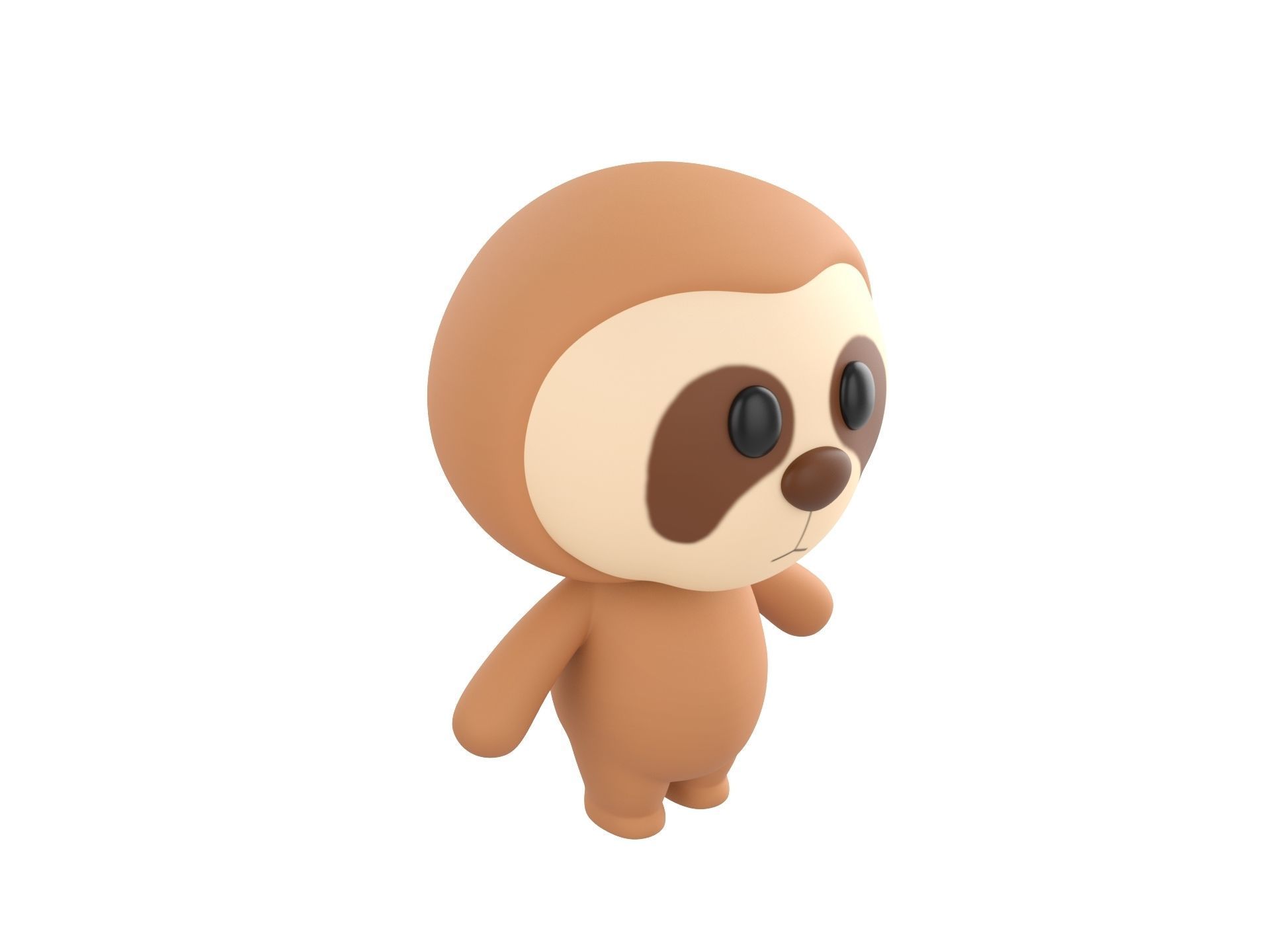 Character149 Rigged Sloth 3D model_3