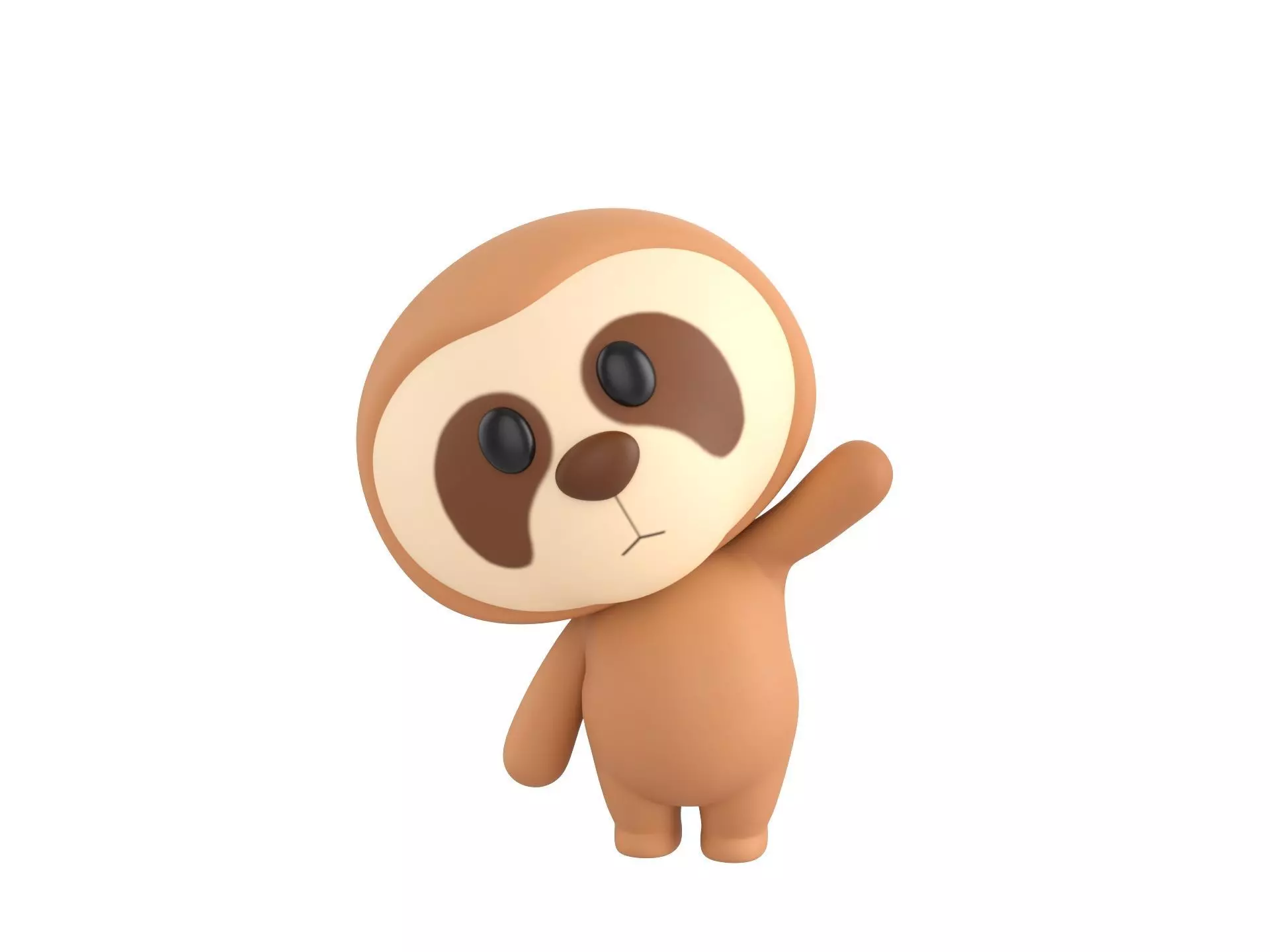 Character149 Rigged Sloth 3D model_0