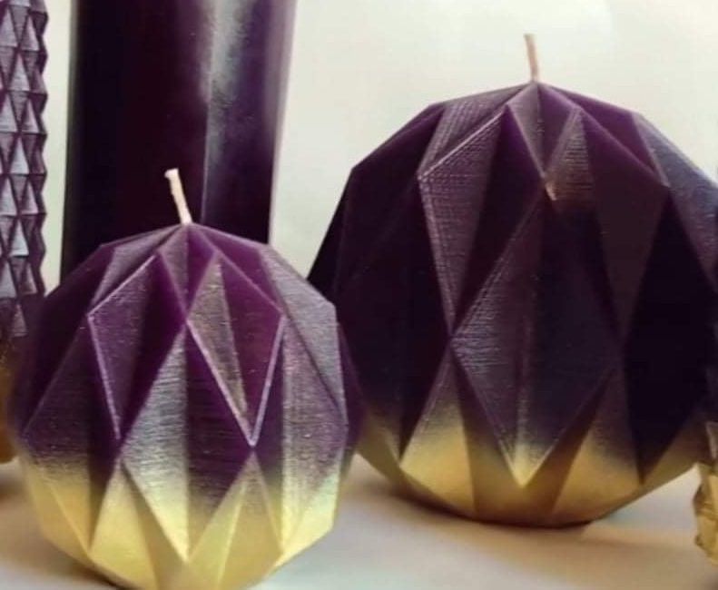 Irregular sphere candle silicone mold 3D print model_1