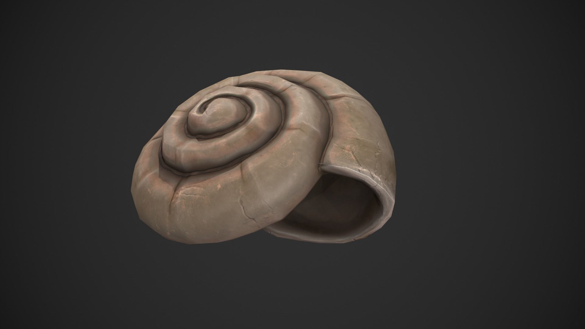 Ammonite Sea Shell Low-poly 3D model_9