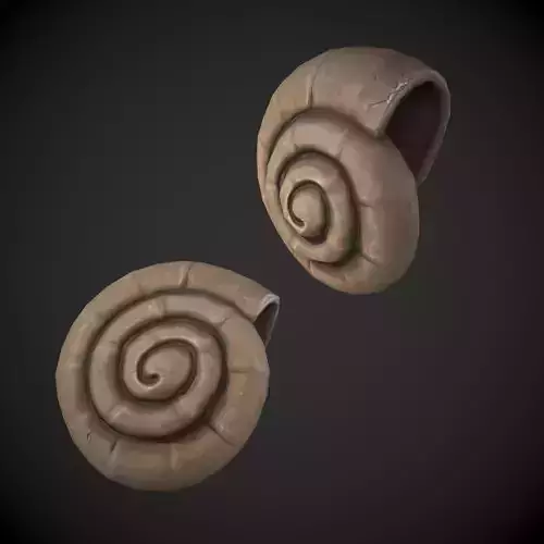 Ammonite Sea Shell Low-poly 3D model