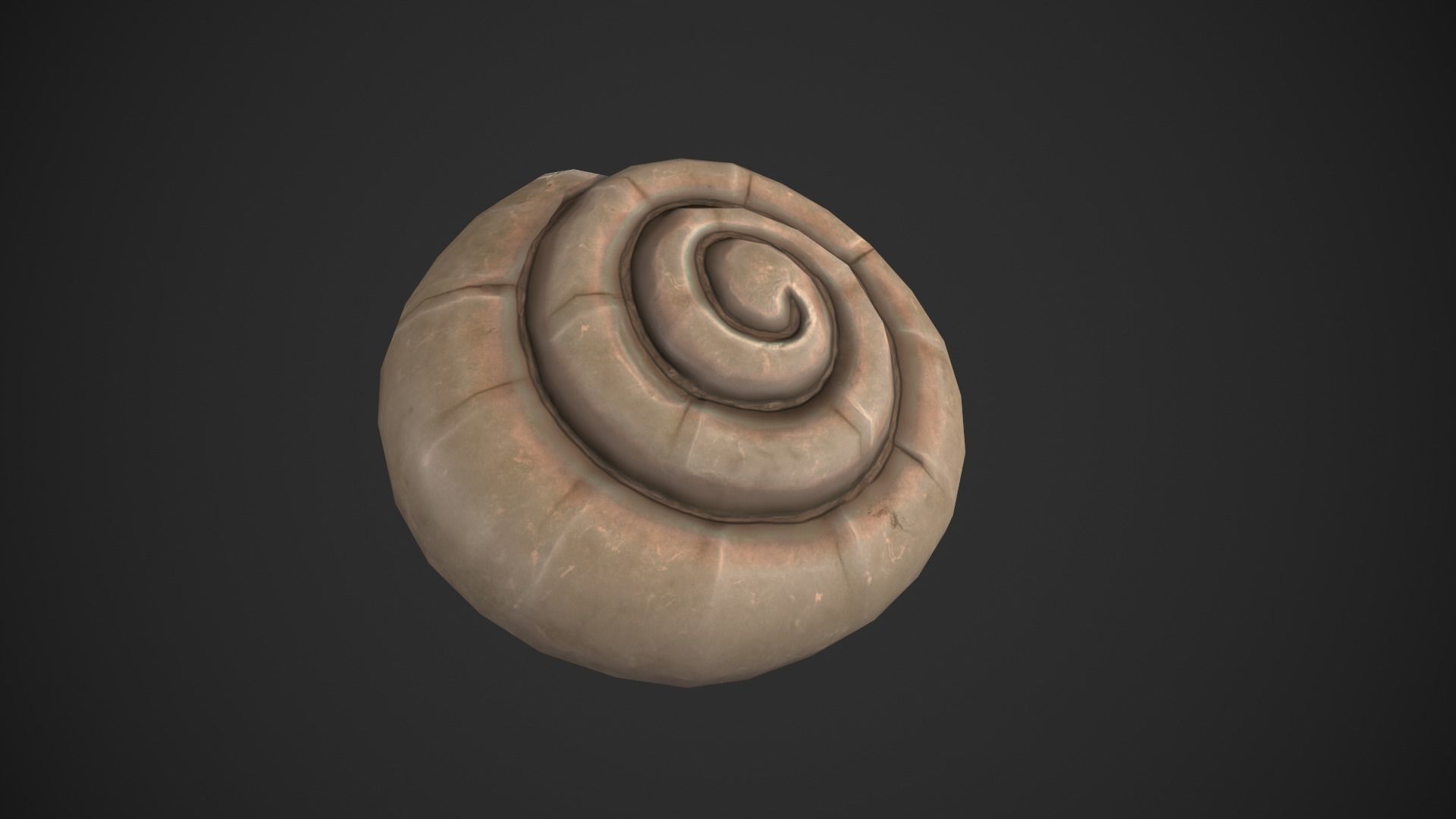 Ammonite Sea Shell Low-poly 3D model_7