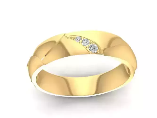 Minimalist Band Ring with Diamond Accent Jewelry  853