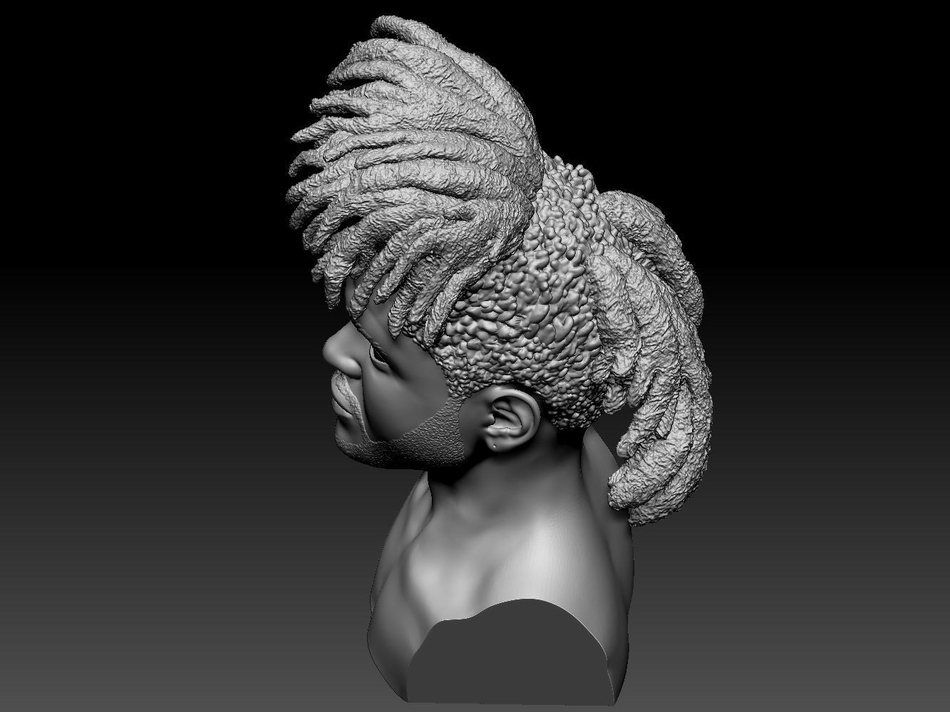 The Weeknd bust of man with dreadlocks 3D print model_29