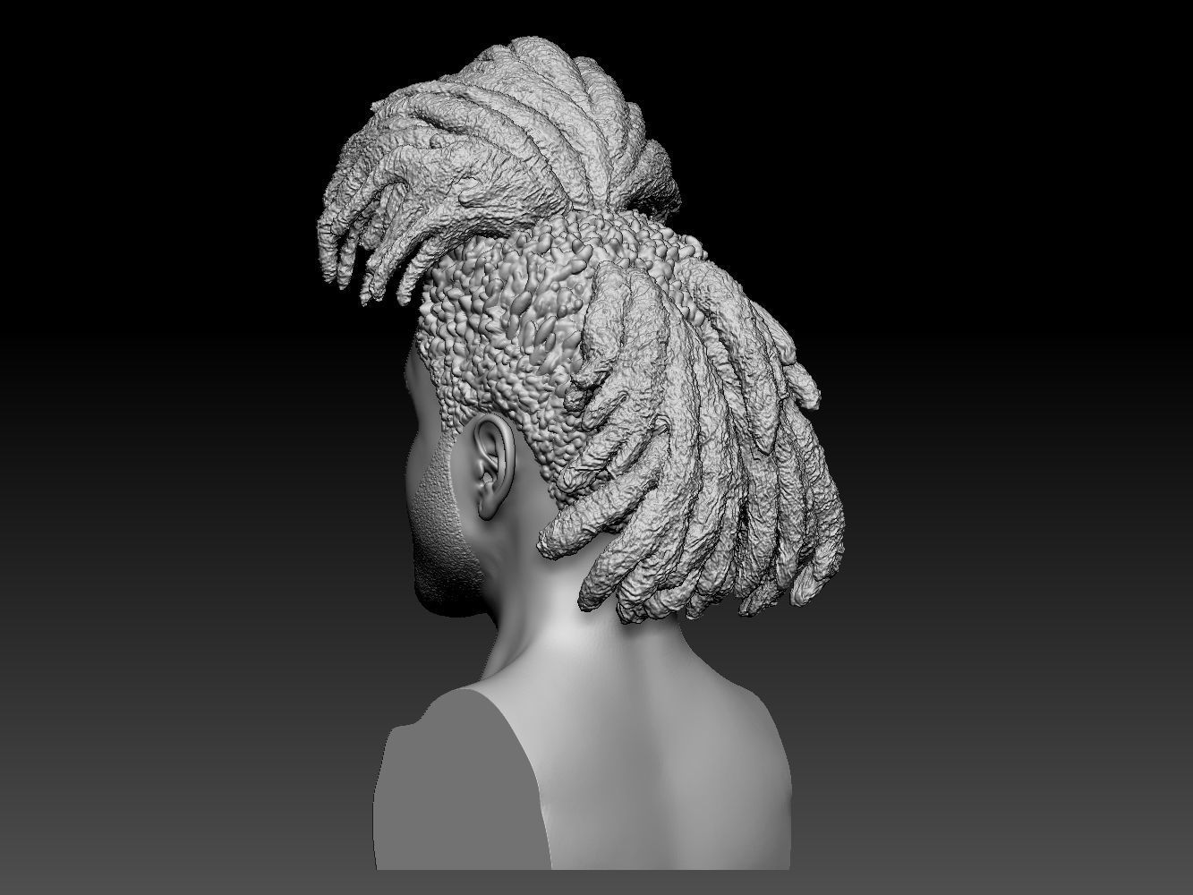 The Weeknd bust of man with dreadlocks 3D print model_8