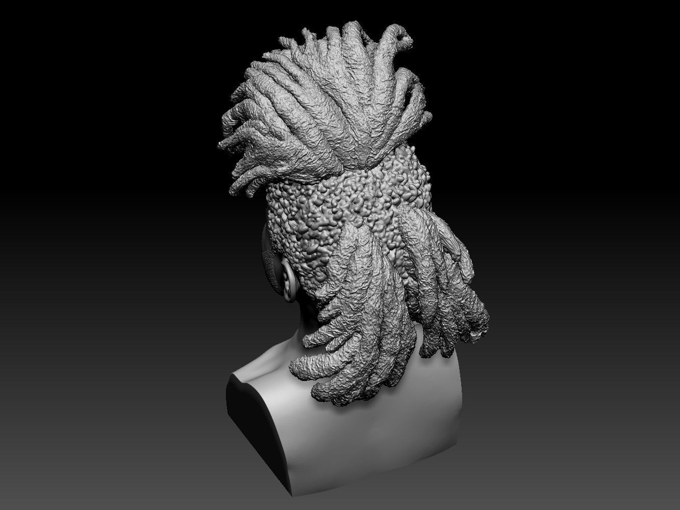 The Weeknd bust of man with dreadlocks 3D print model_30