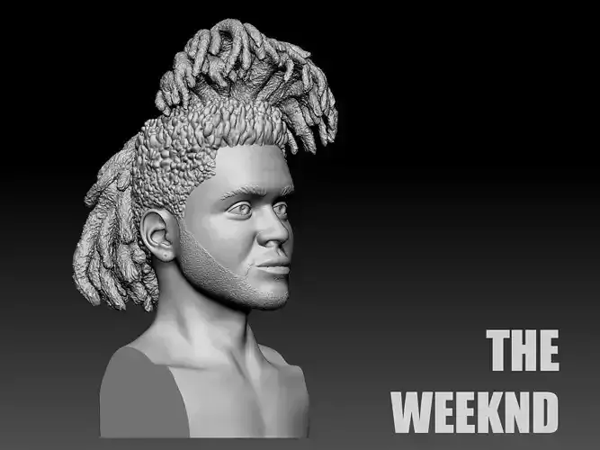 The Weeknd bust of man with dreadlocks 3D print model