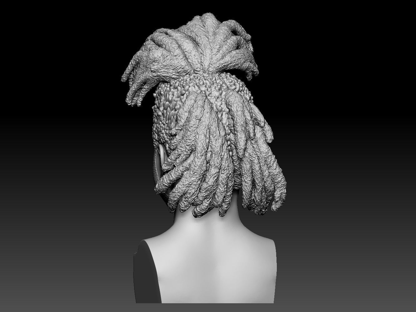 The Weeknd bust of man with dreadlocks 3D print model_10