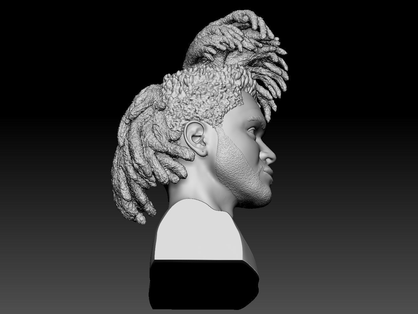 The Weeknd bust of man with dreadlocks 3D print model_20