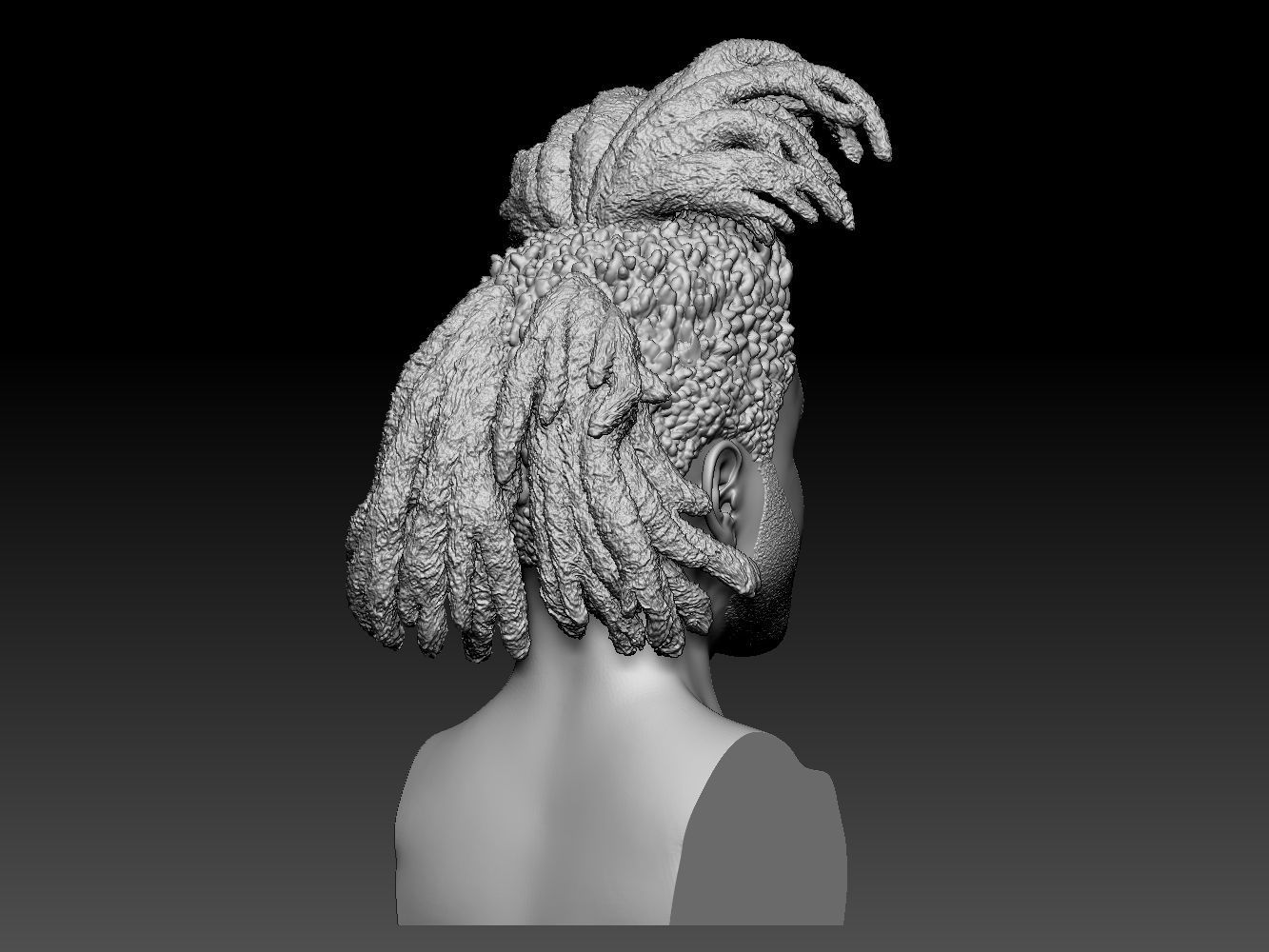 The Weeknd bust of man with dreadlocks 3D print model_13