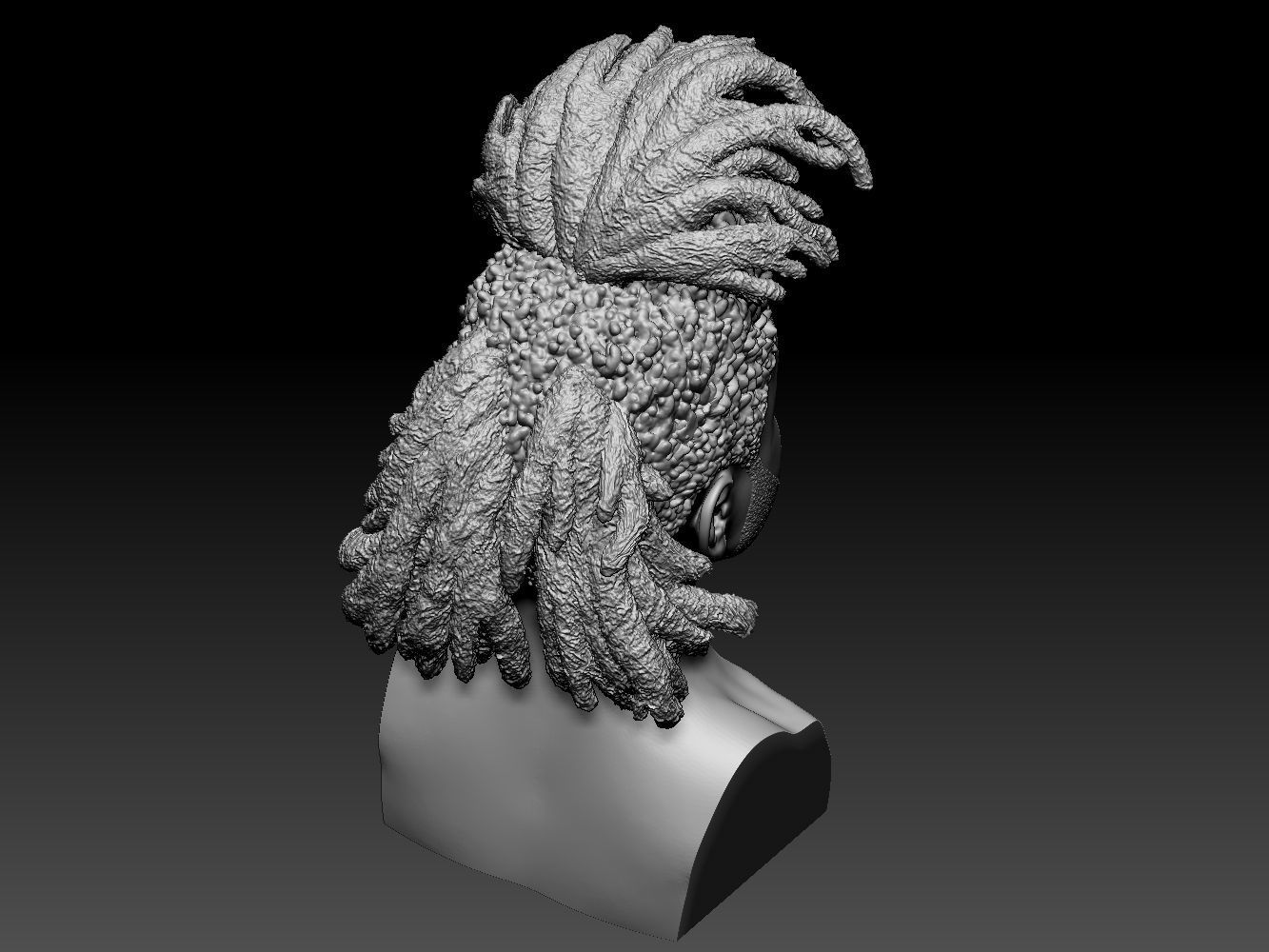 The Weeknd bust of man with dreadlocks 3D print model_31
