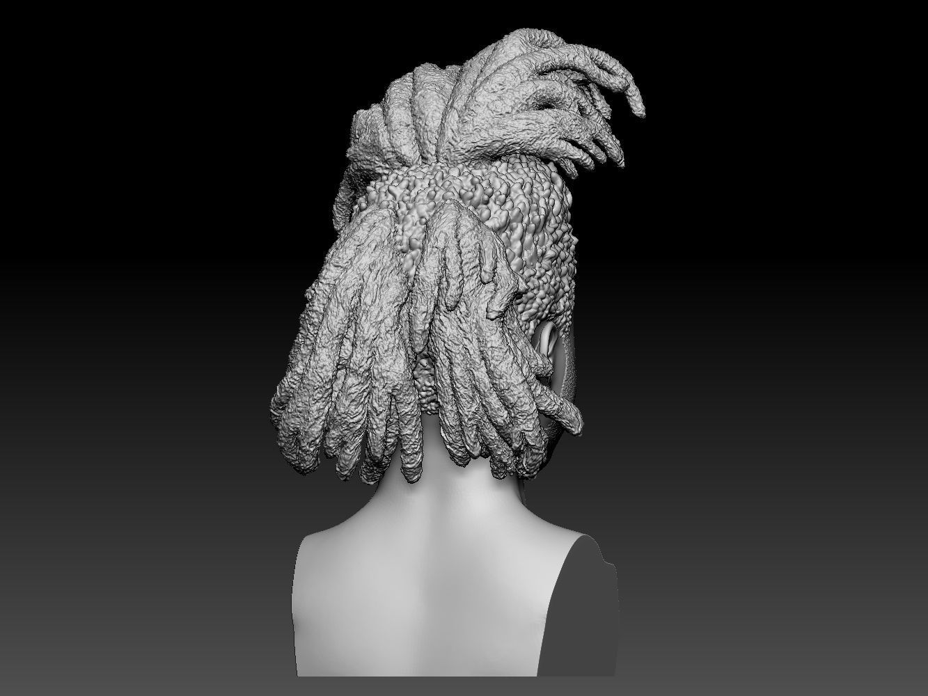 The Weeknd bust of man with dreadlocks 3D print model_12