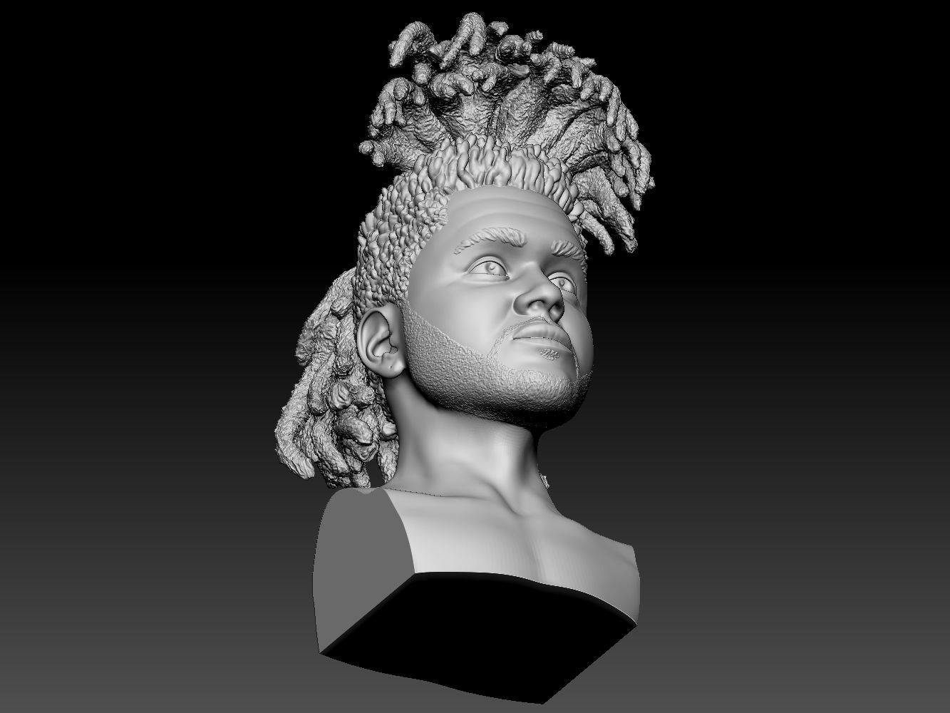The Weeknd bust of man with dreadlocks 3D print model_21