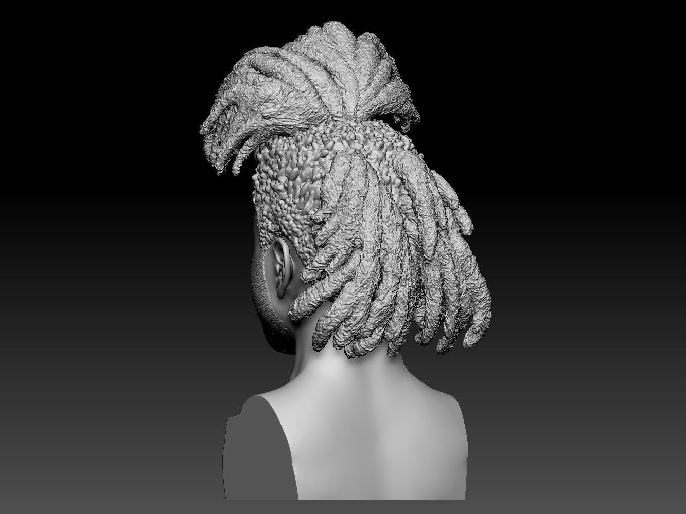 The Weeknd bust of man with dreadlocks 3D print model_9