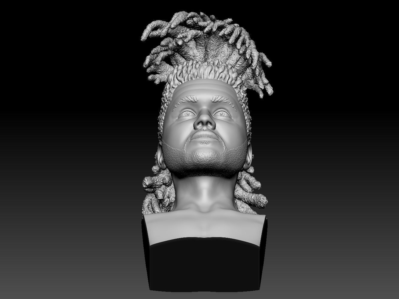 The Weeknd bust of man with dreadlocks 3D print model_22
