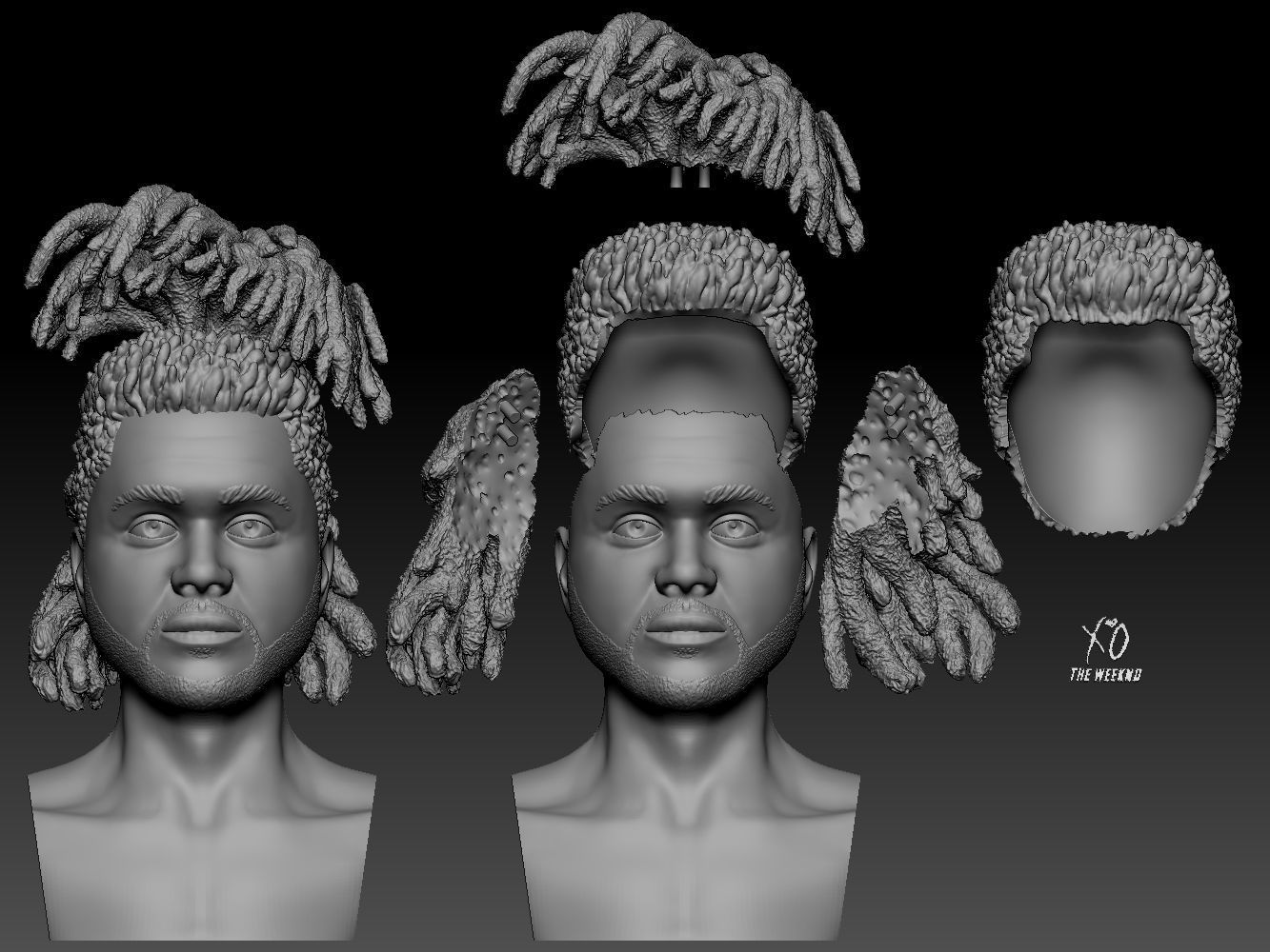 The Weeknd bust of man with dreadlocks 3D print model_1