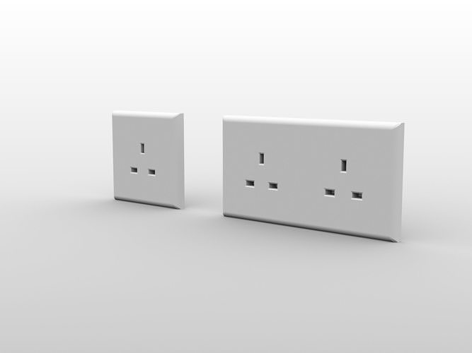 Three-pin plug Free 3D model