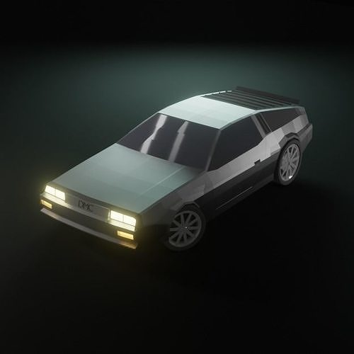 DeLorean DMC-12 Low-poly 3D model