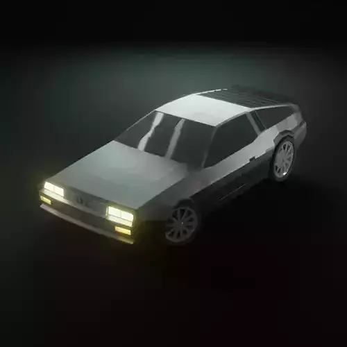 DeLorean DMC-12 Low-poly 3D model