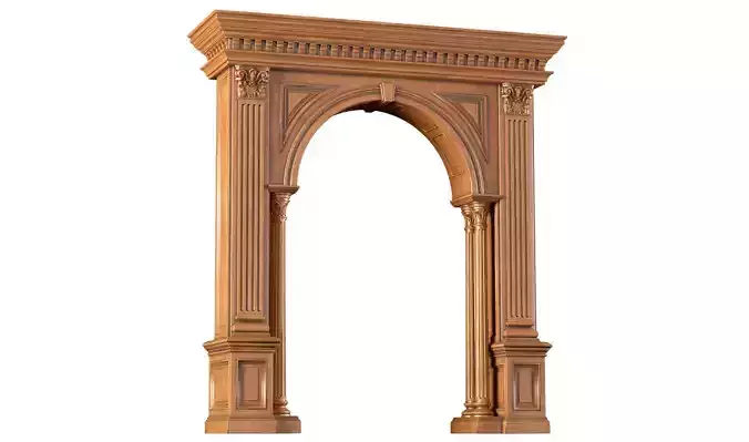 Arched doorway wood Arch in classic style 3D model