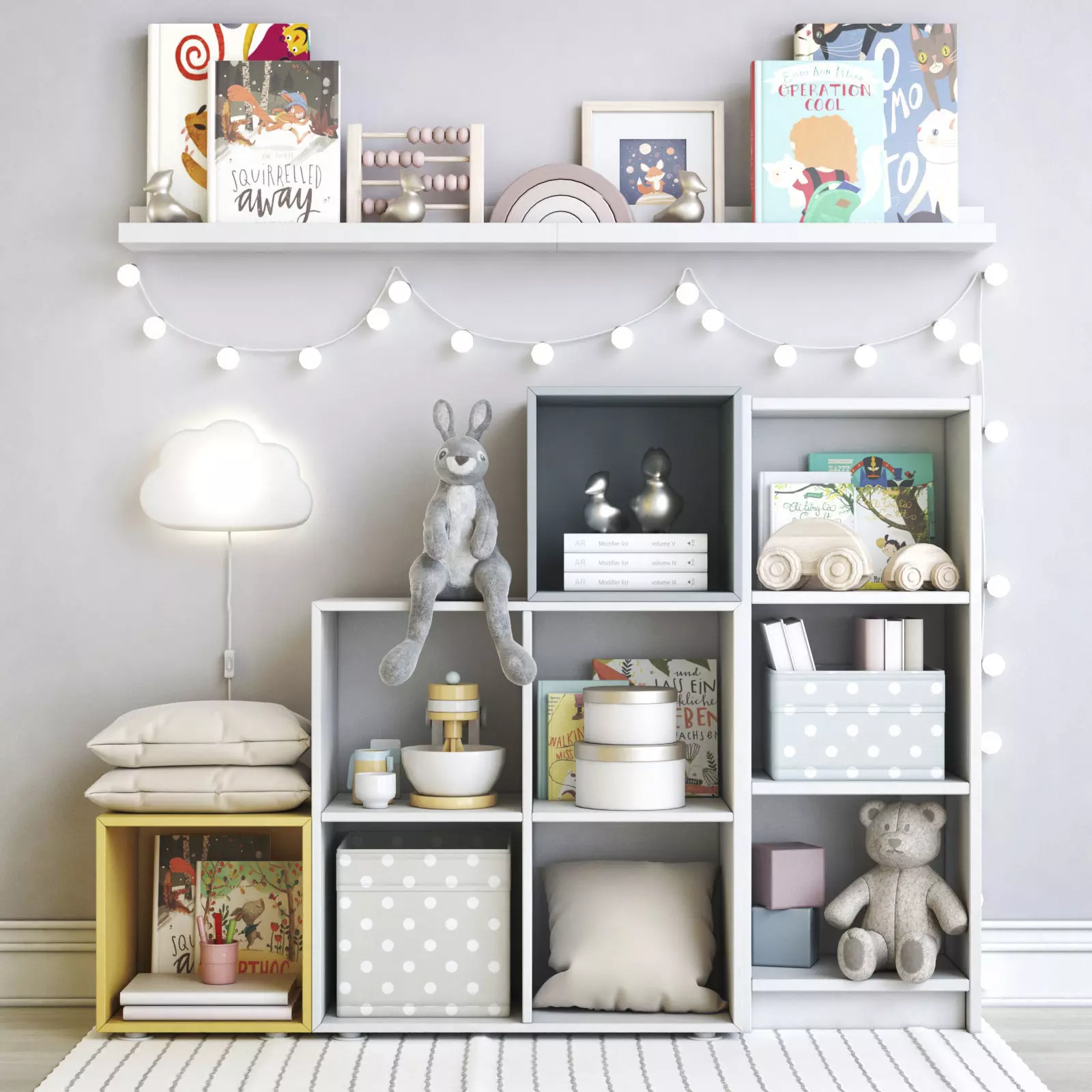 Childrens furniture and toys set 3D model_0