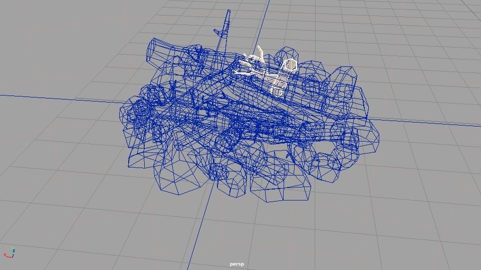 Campfire fire pit with logs and rocks Low-poly 3D model_6