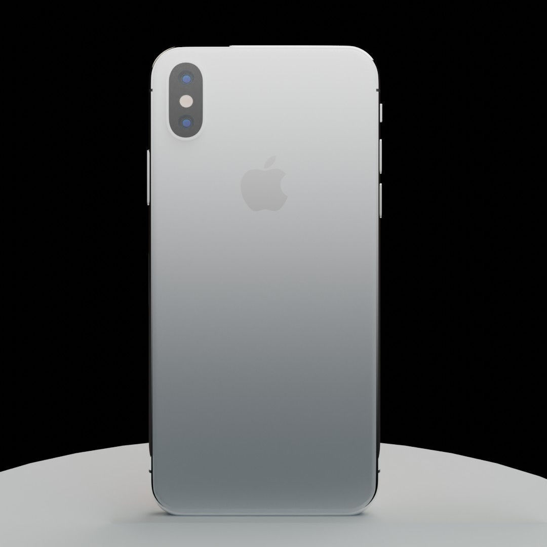 iPhone X silver 3D model_19