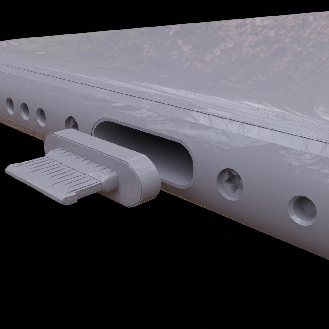 iPhone X silver 3D model_13