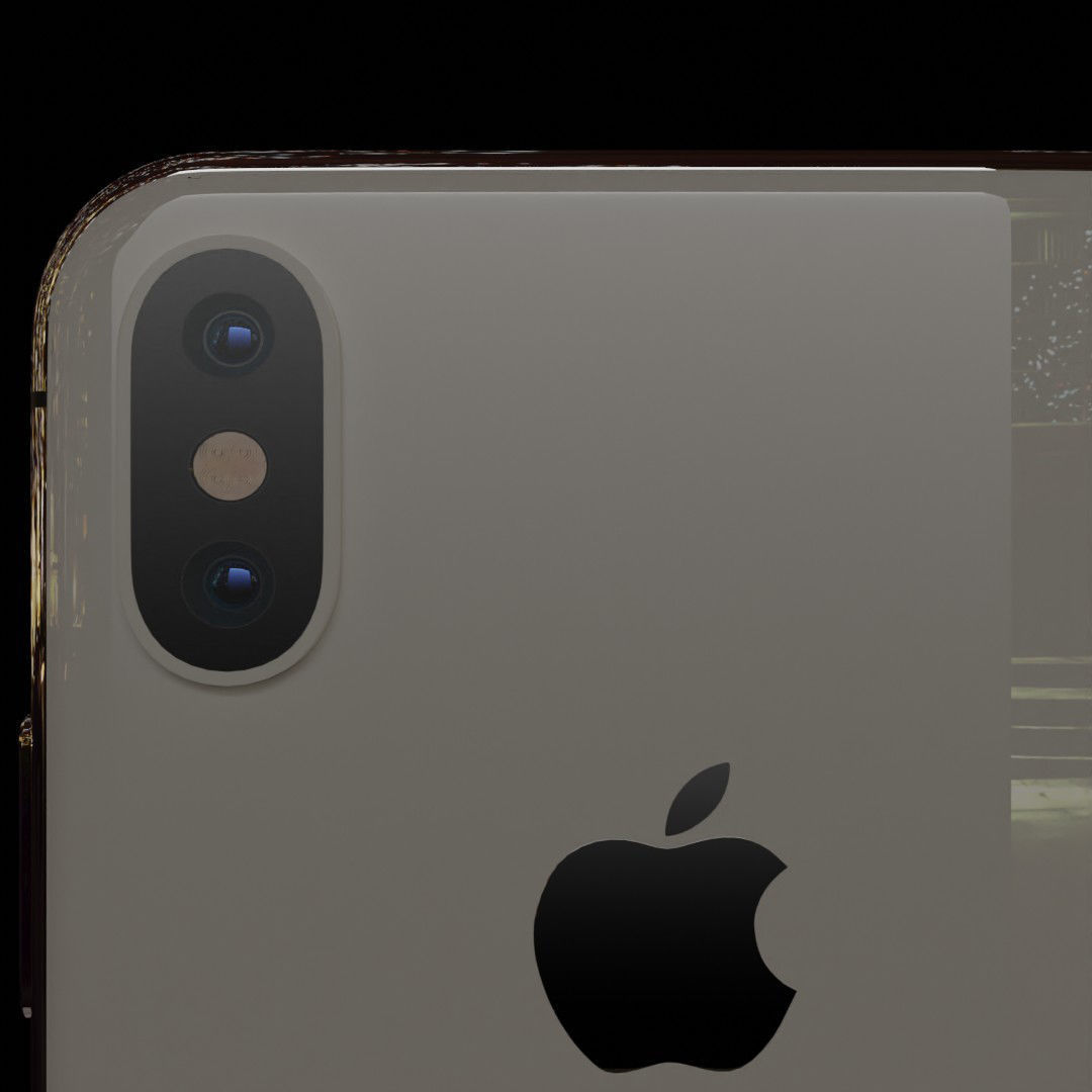 iPhone X silver 3D model_5