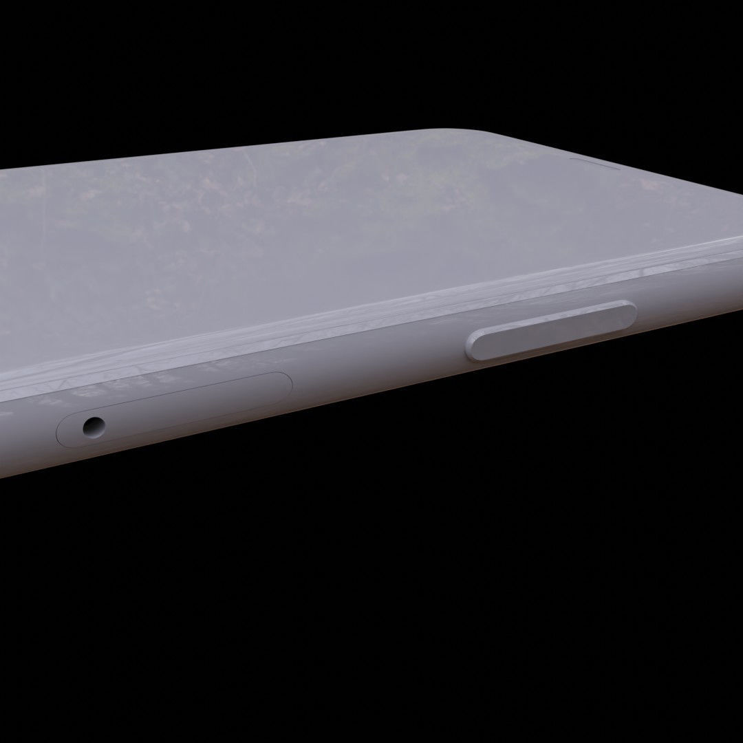 iPhone X silver 3D model_12