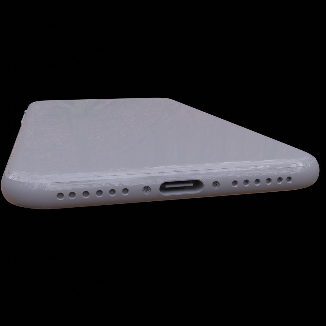 iPhone X silver 3D model_10