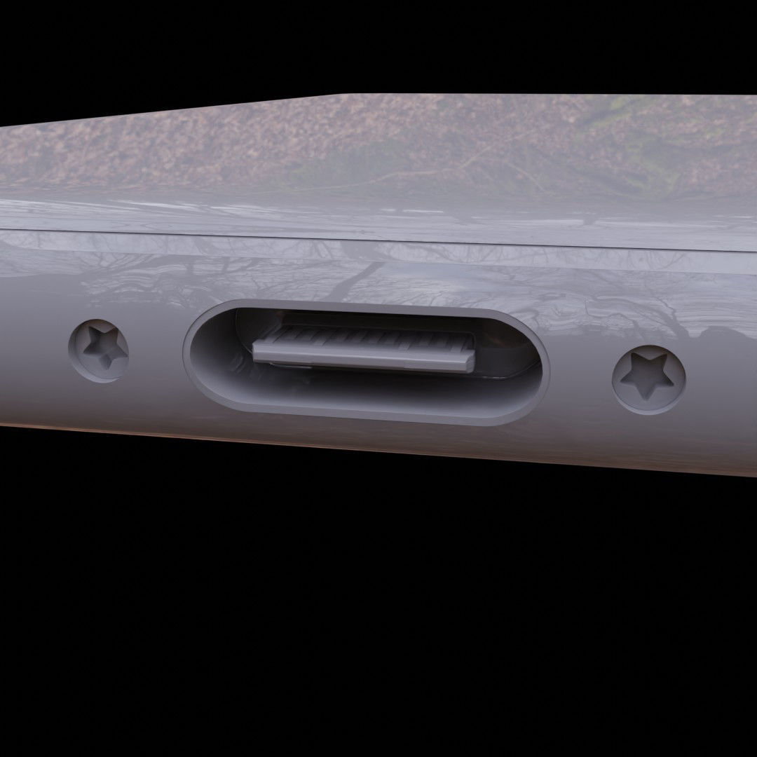 iPhone X silver 3D model_14