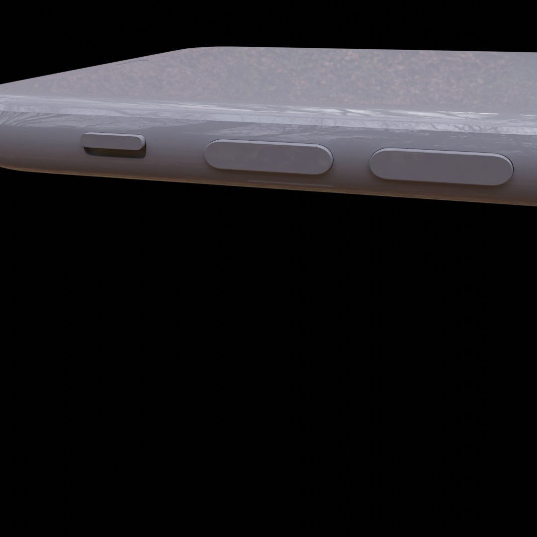 iPhone X silver 3D model_11