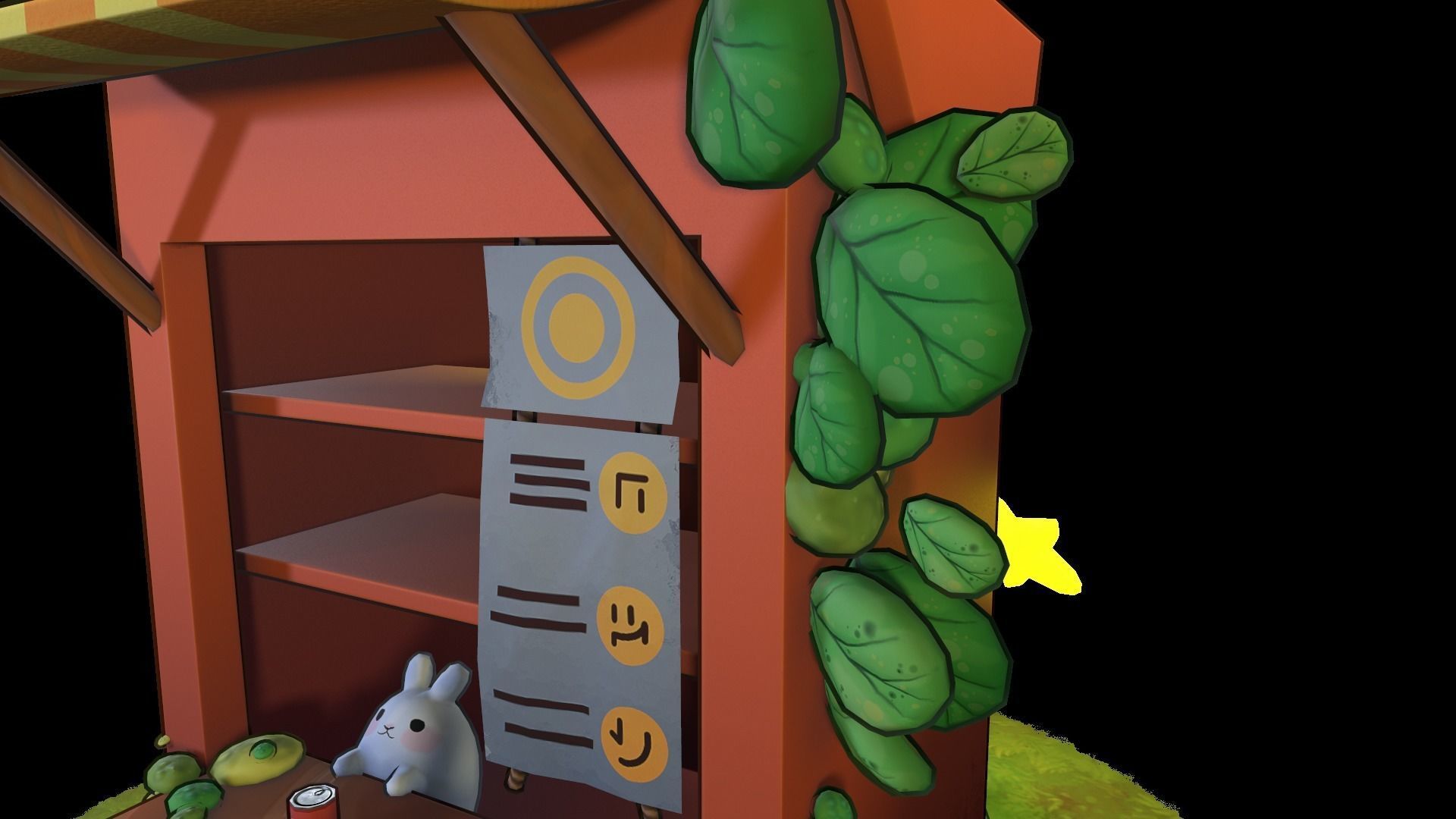 Rabbits cafeteria Low-poly 3D model_6