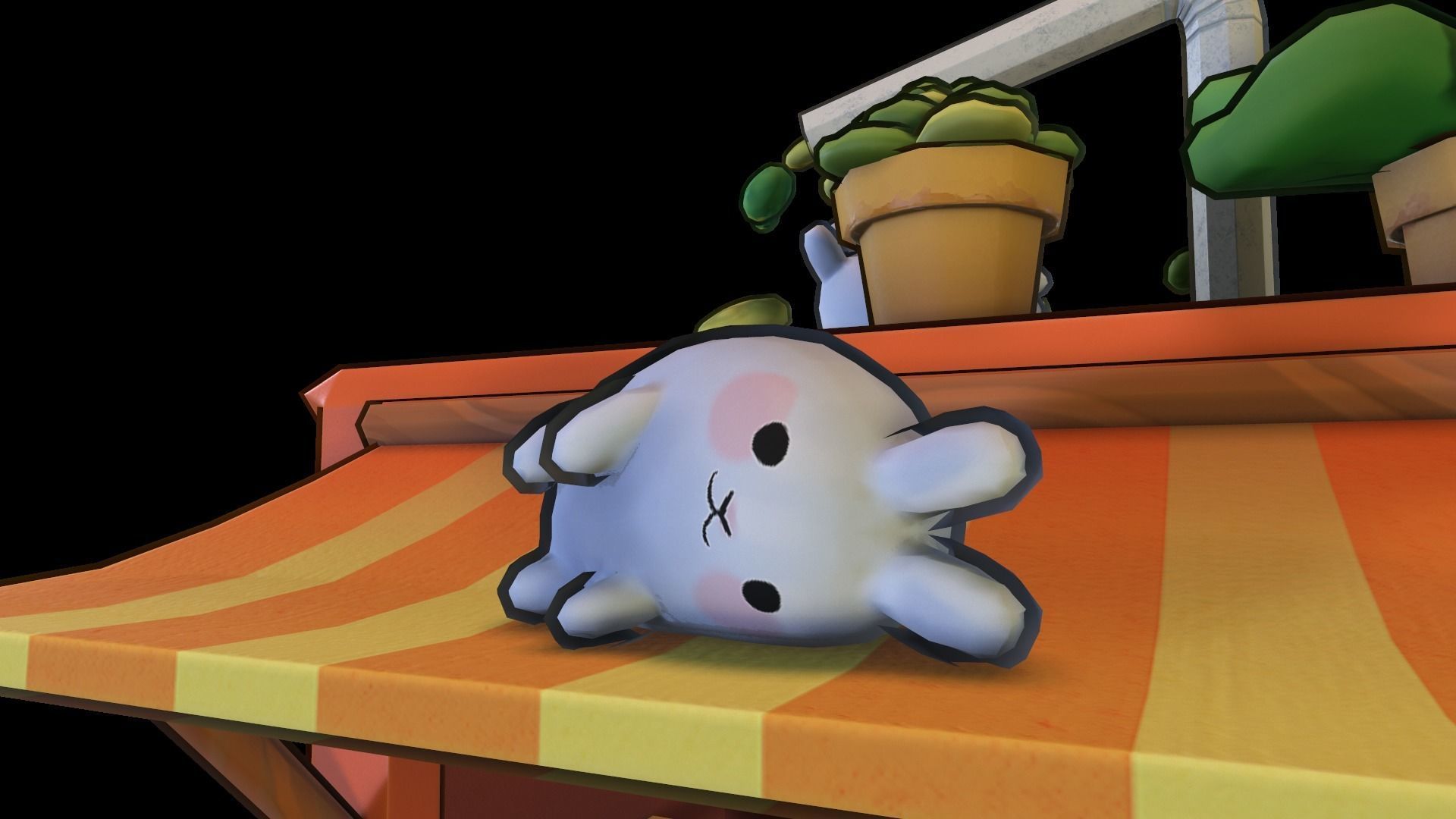 Rabbits cafeteria Low-poly 3D model_10