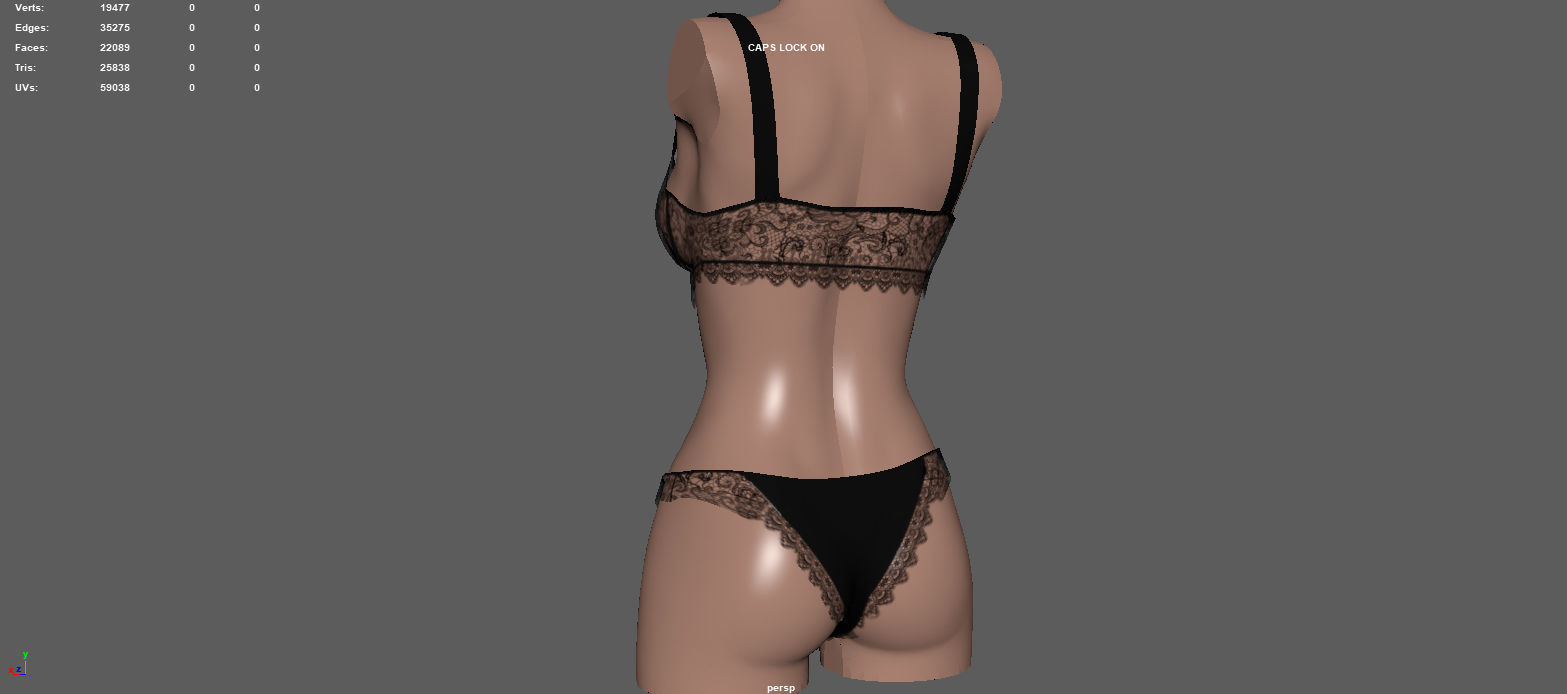 WOMEN S UNDERWEAR Low-poly 3D model_12