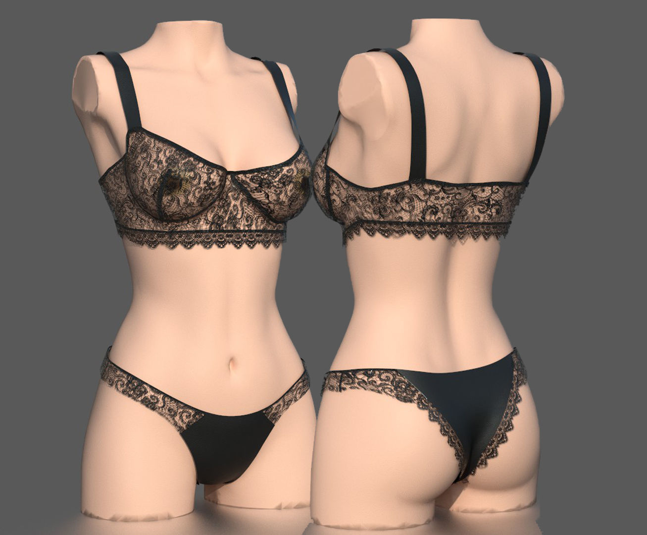 WOMEN S UNDERWEAR Low-poly 3D model_1