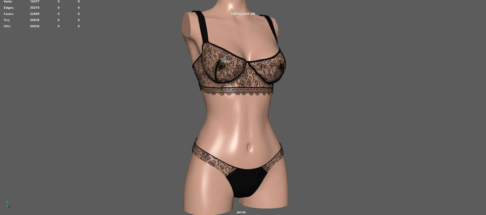 WOMEN S UNDERWEAR Low-poly 3D model_8