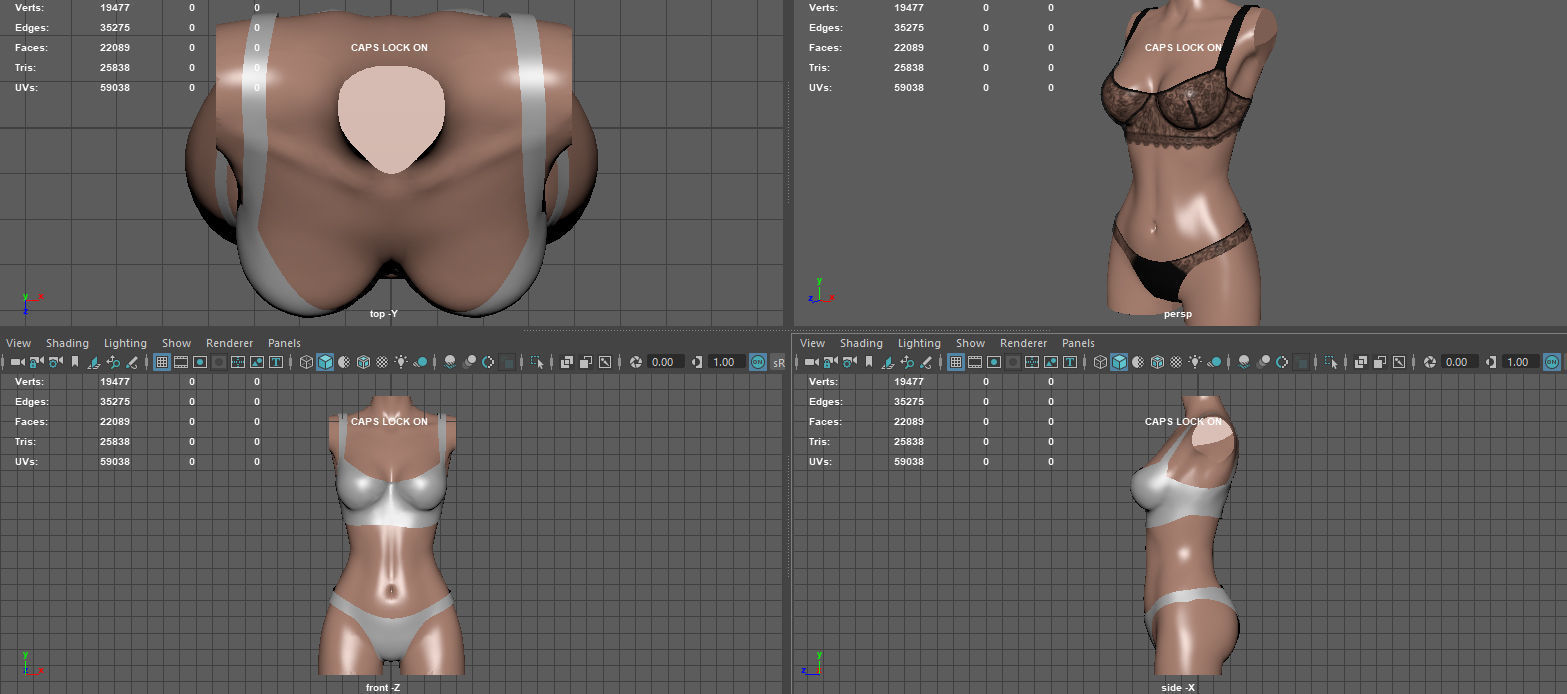 WOMEN S UNDERWEAR Low-poly 3D model_14