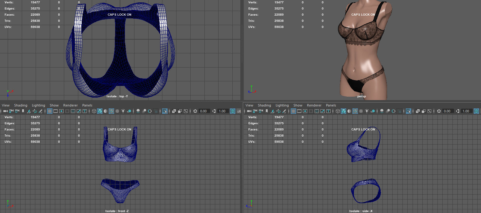 WOMEN S UNDERWEAR Low-poly 3D model_15